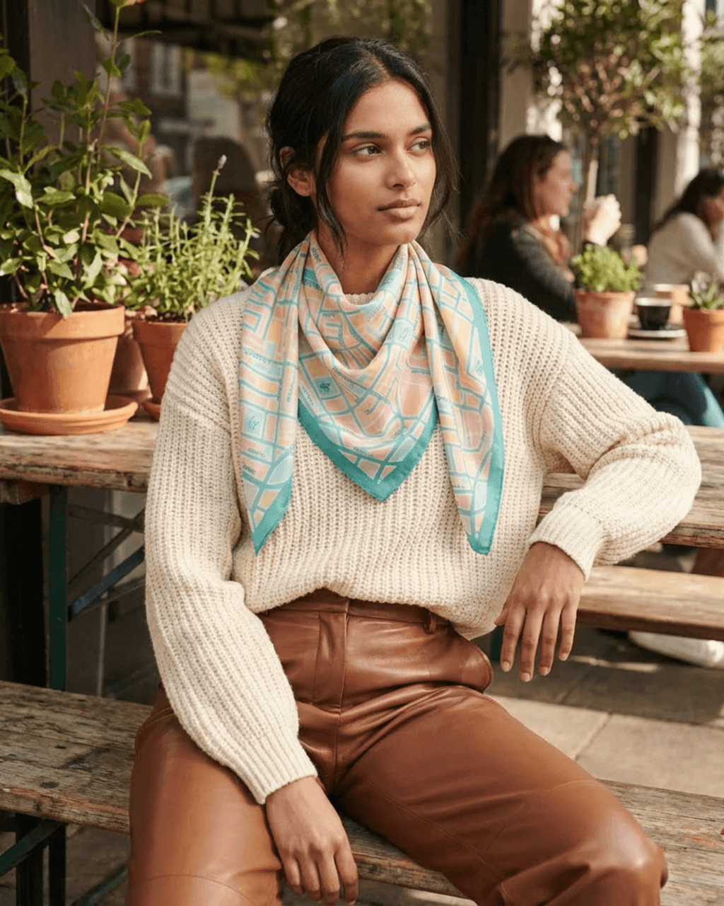 Soho Map Oversized Square Scarf