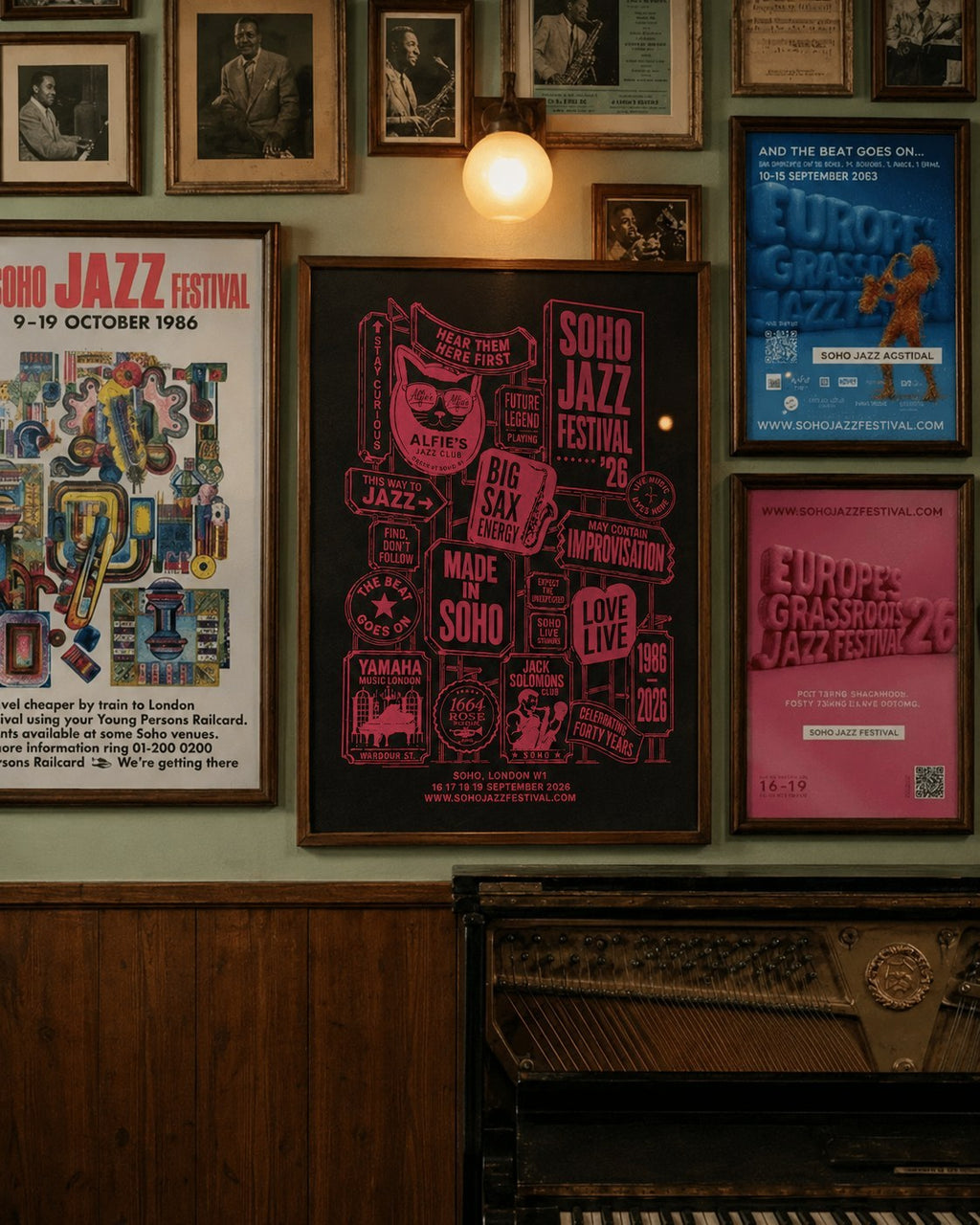 The 40th Print on the wall at a Soho jazz bar