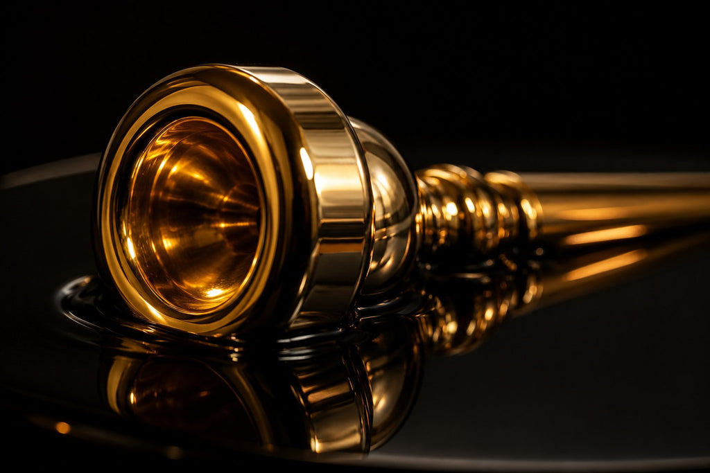 Top Brass, the brass trumpet mouthpiece in close up